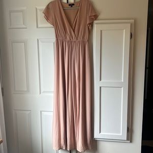 Lulus Pink Chiffon Maxi Dress - Medium